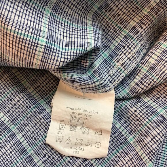 Calvin Klein Slim Fit Long Sleeve Button Up Shirt Mens Size 15-15.5 32/33 M - Picture 7 of 9